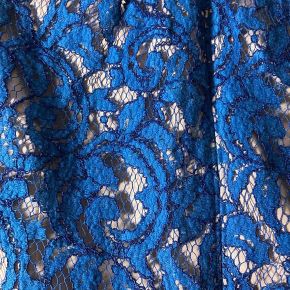 Adrianna Papell scalloped Blue Lace Dress size: 12 - Picture 9 of 12